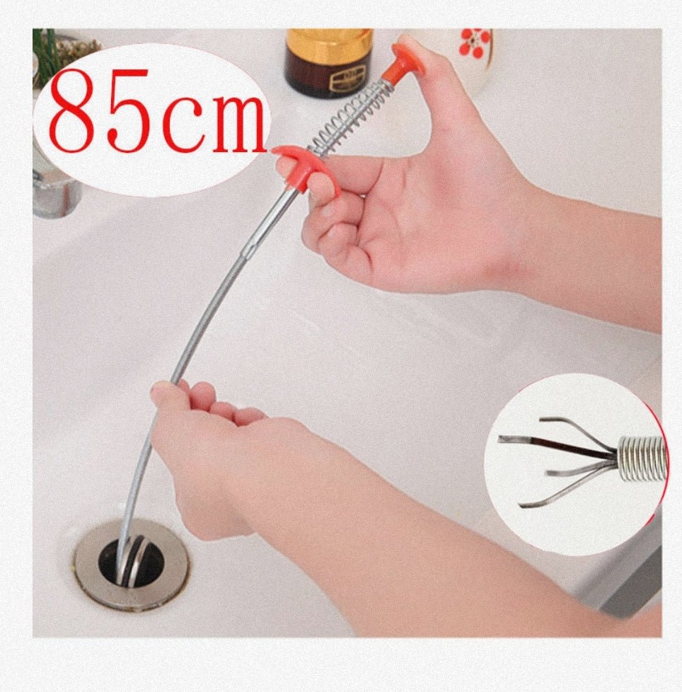 160CM Sewer Dredger Spring Pipe Hair Cleaner and Drain Clog Remover - Lunqara 