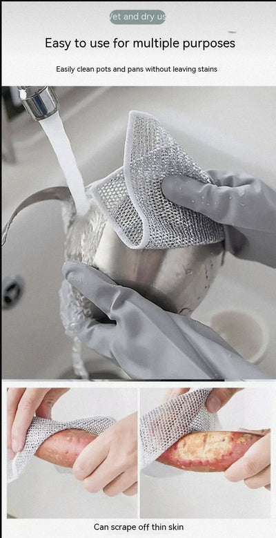 Steel Wire Ball Cloth Kitchen Cleaning Dishcloth