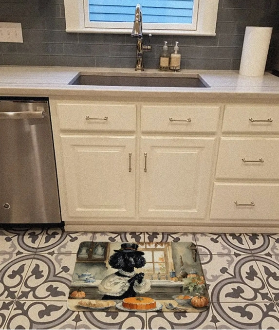 Poodle Fall Kitchen Pumpkins Memory Foam Kitchen Mat - Lunqara 