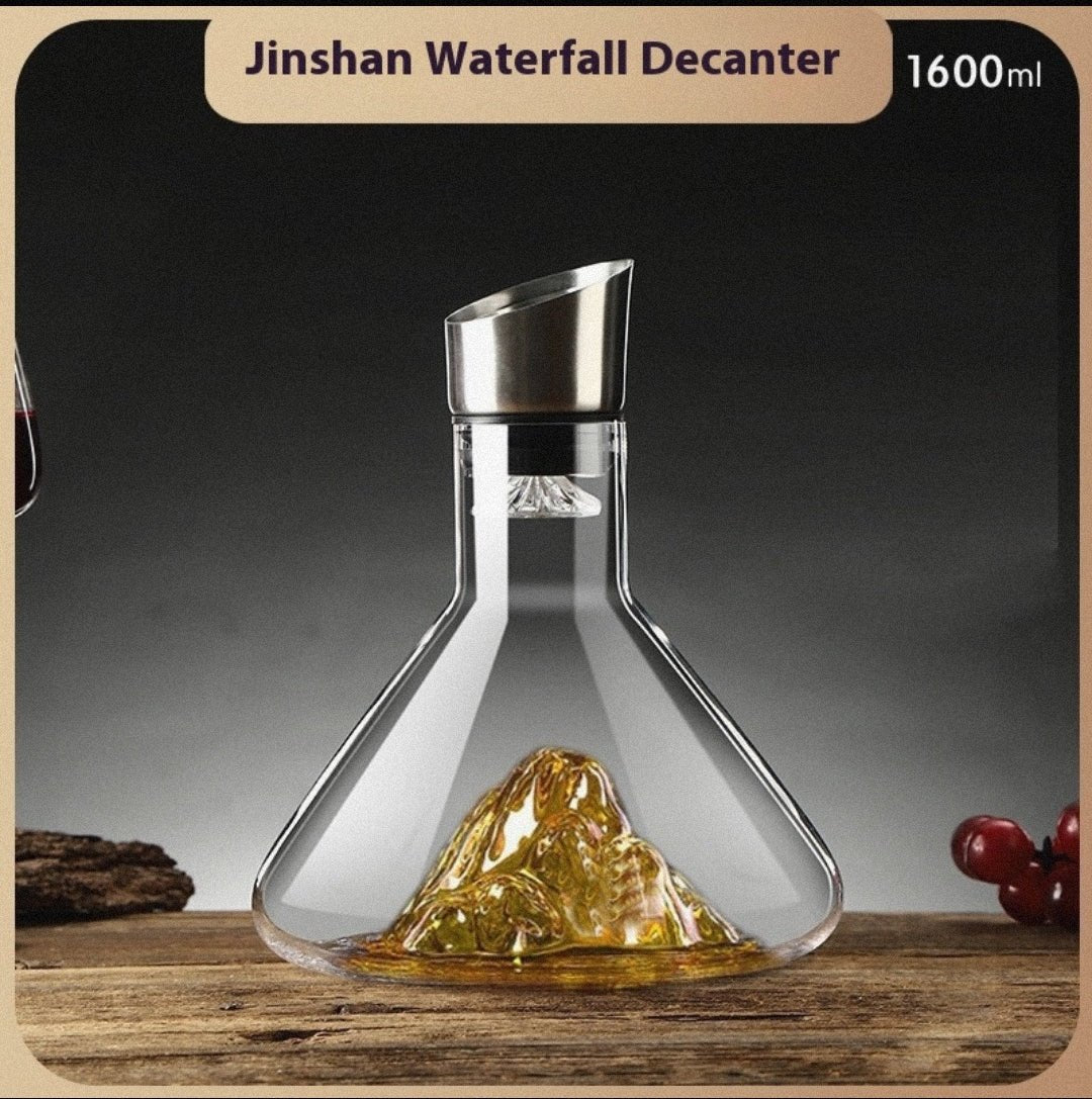 Hot - selling Iceberg Waterfall Wine Decanter Creative Transparent Lead - Free Crystal Glass Wine Dispenser Barware Quick Decanters - Lunqara
