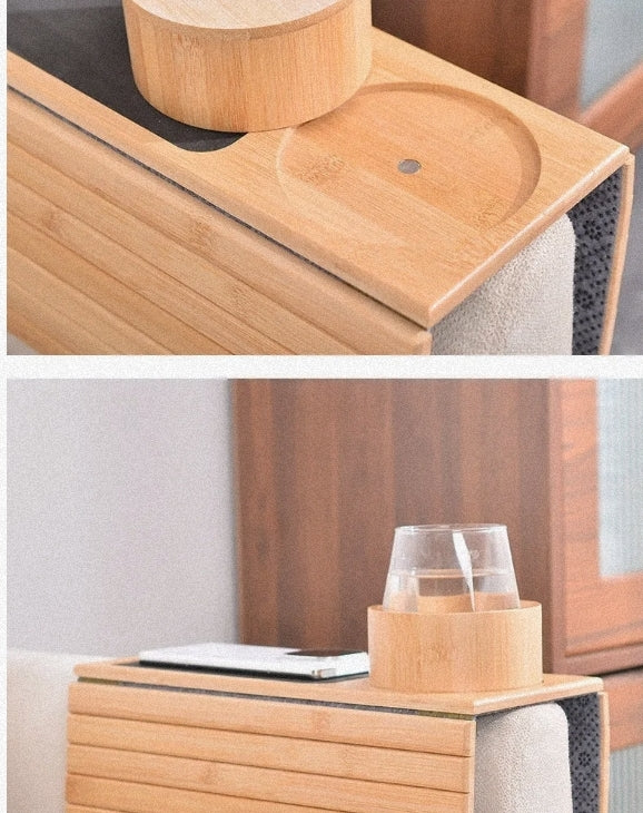 Bamboo Sofa Arm Rest Tray - Lunqara 