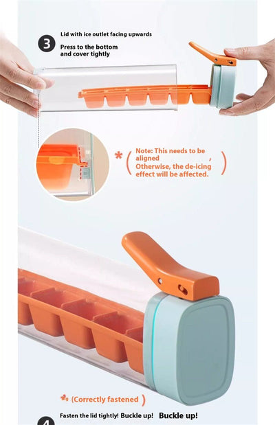 Ice Cube Mold Household Ice Maker Food Grade Press Ice Tray Ice Cube Maker Ice Tray Mold With Storage Box - Lunqara