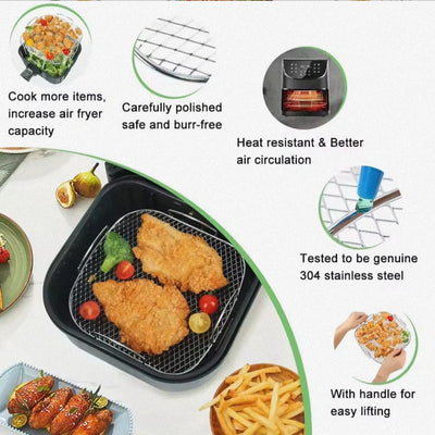 Air Fryer Baking Rack Metal Square/Round/Rectangle
Oven Grill Racks Airfryer Accessories for Cosori,Instant
Vortex,Gourmia,Foodi