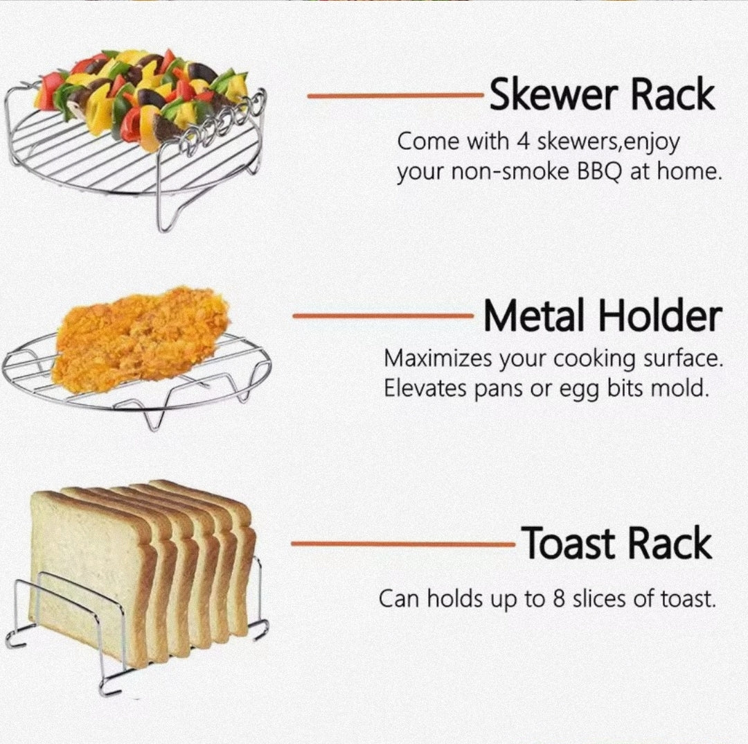 Air Fryer Baking Rack Metal Square/Round/Rectangle
Oven Grill Racks Airfryer Accessories for Cosori,Instant
Vortex,Gourmia,Foodi