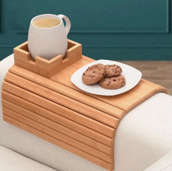 Bamboo Sofa Arm Rest Tray - Lunqara 