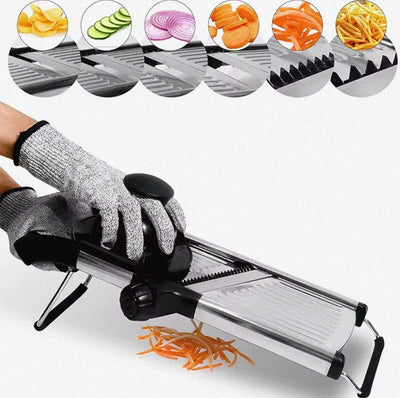 Lunqara Adjustable Mandoline Slicer Stainless Steel Vegetable Slicer Chopper Cutter for Potato Tomato Onion Carrot JT213 - Lunqara
