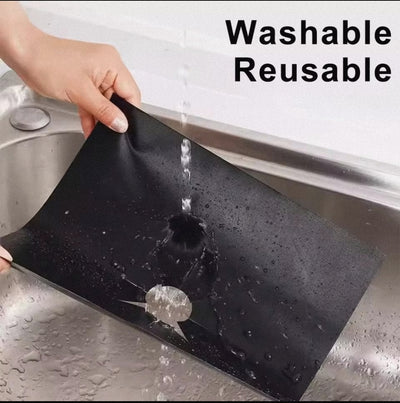 Gas Stove Burner Covers Square Heat - resistant Oil - proof Reusable Stove Protector Pads Non - Stick Stovetop Liner - Lunqara