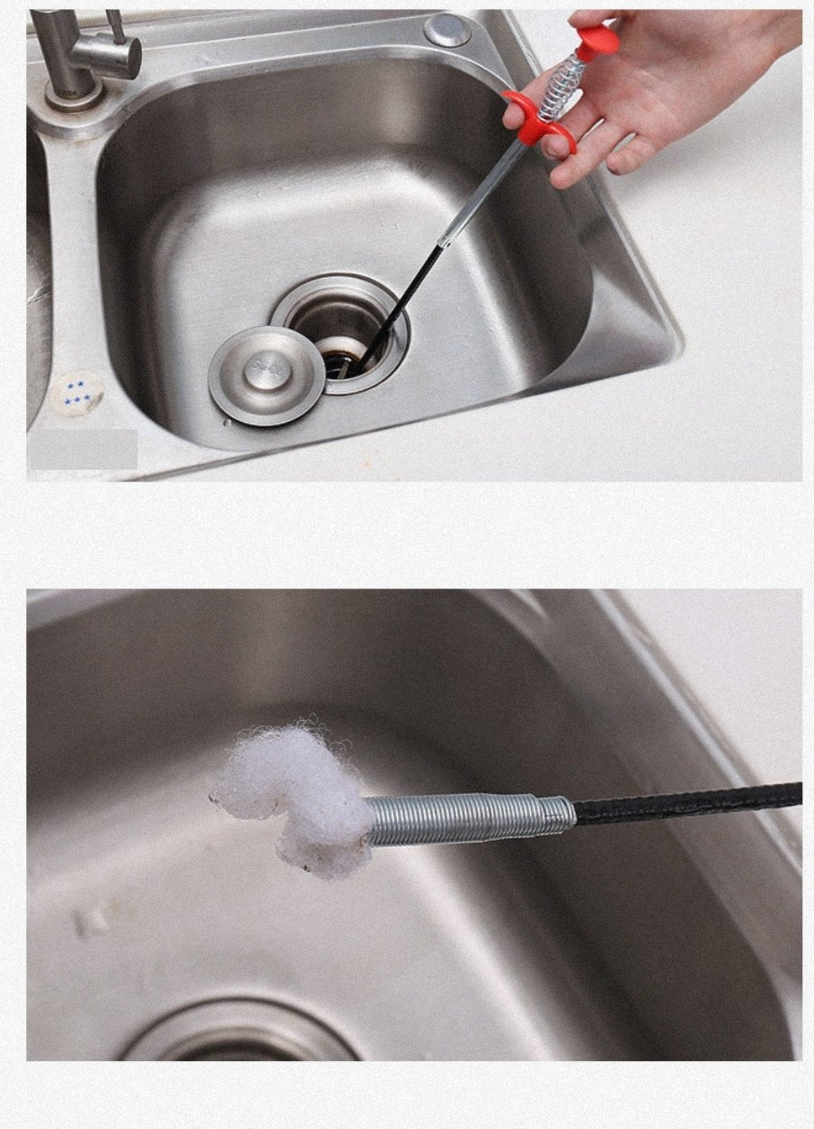 160CM Sewer Dredger Spring Pipe Hair Cleaner and Drain Clog Remover - Lunqara 