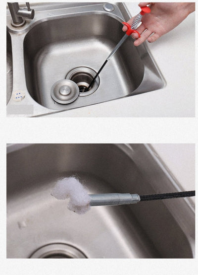 160CM Sewer Dredger Spring Pipe Hair Cleaner and Drain Clog Remover - Lunqara 