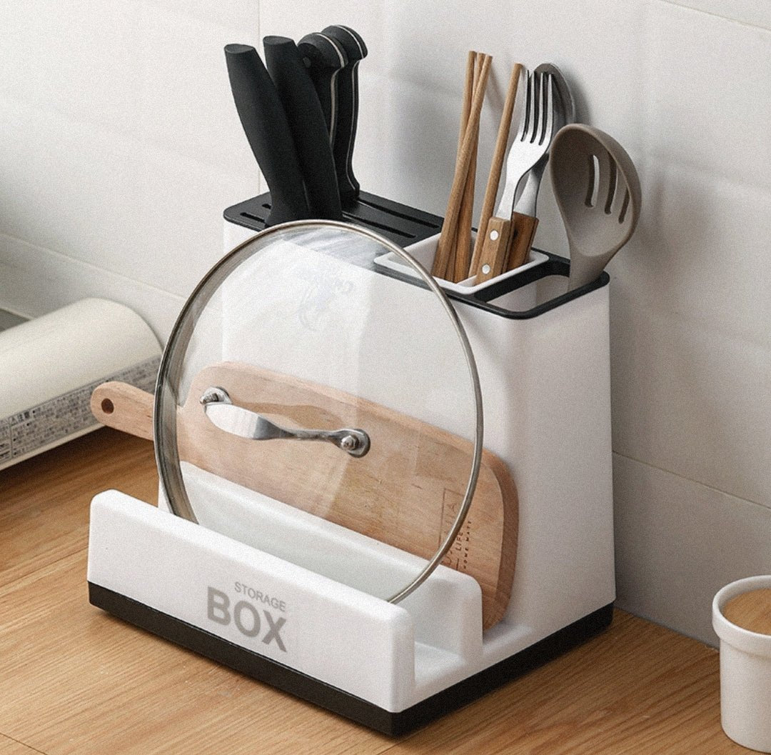 Tableware Storage Holders Kitchen Knife Plastic Storages Racks For Kitchen Convenience Cabinet Kitchen Gadgets - Lunqara 