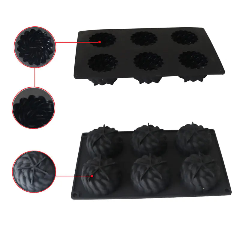 6-Cavity Silicone Molds for Flower Cake and Desserts