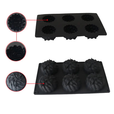 6-Cavity Silicone Molds for Flower Cake and Desserts