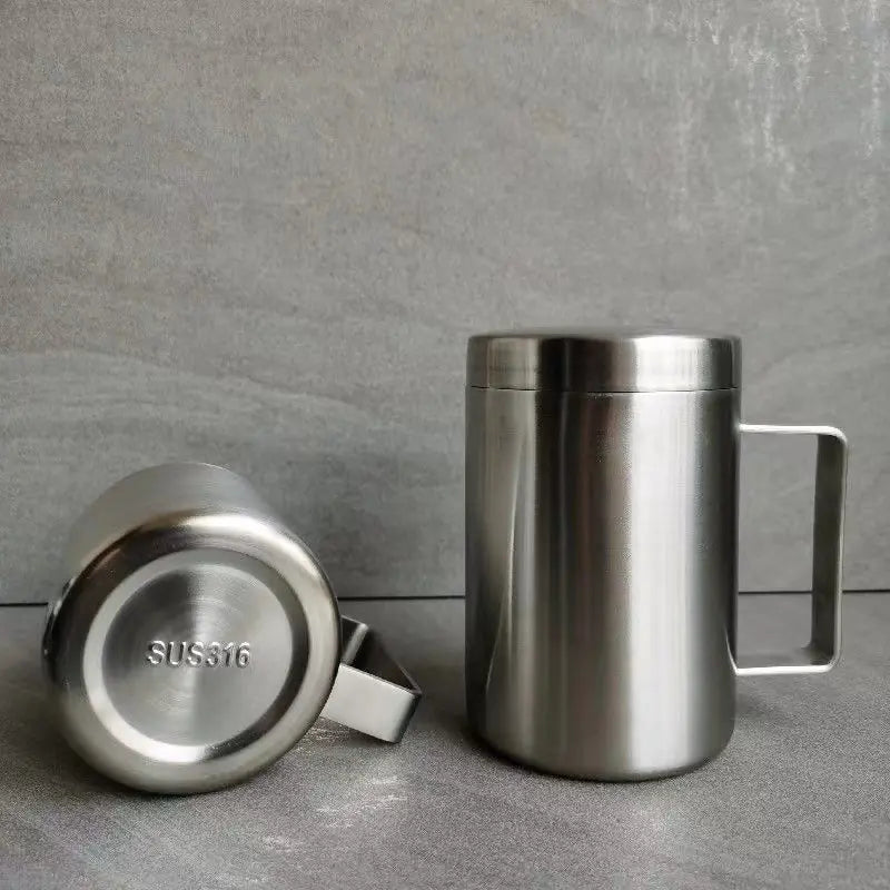 Double-Layer Insulated 316 Stainless Steel Mug with Lid