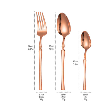 Titanium Coated Stainless Steel Cutlery Set for Dining