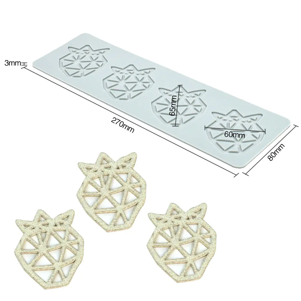 Pineapple Fruit Crisps Silicone Lace Mat for Baking