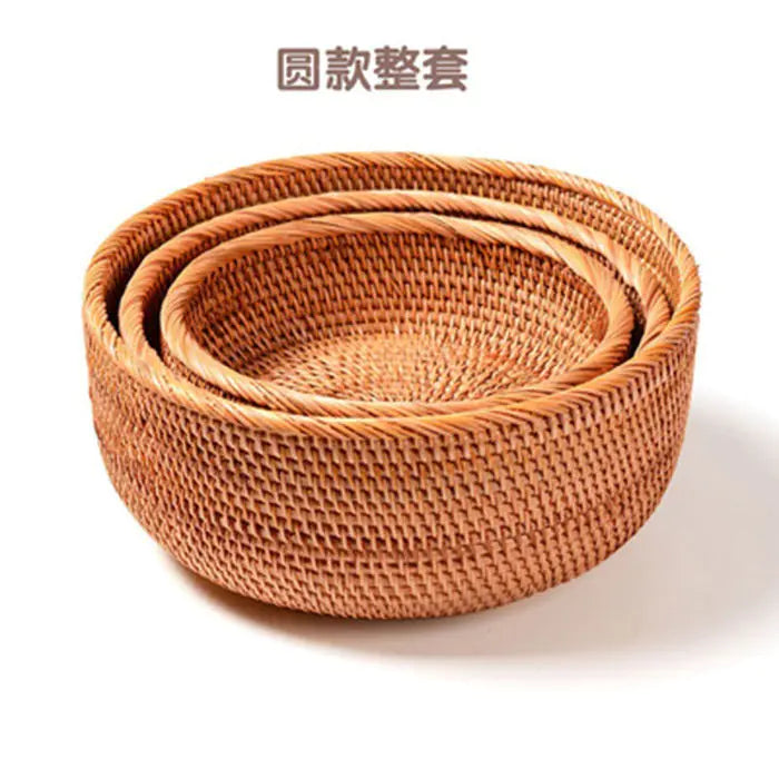 Handmade Vietnamese Wicker Candy Basket Set (3 Pieces) - Lunqara 