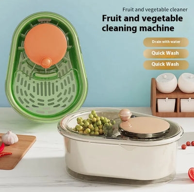 Multi-Function Fruit and Vegetable Washing & Drain Basket, Household Kitchen Cleaner - Lunqara 