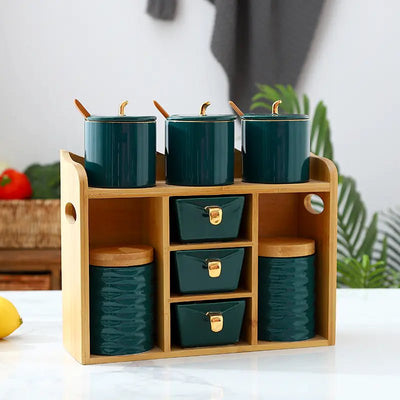 Kitchen Seasoning Storage Box for Salt and Sugar - Lunqara
