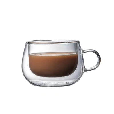 Creative Double-Wall Borosilicate Glass Coffee Mug - Lunqara 