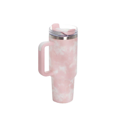 40oz Stainless Steel Travel Mug with Straw & Handle - Lunqara