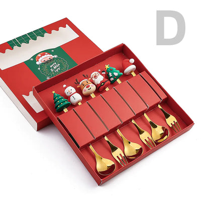 Stainless Steel Christmas Spoon Set with Forks