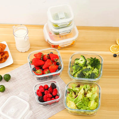 Large Glass Meal Prep Containers with Lids Set