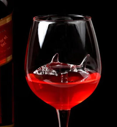 Creative Shark High Wine Glass with Octopus Design