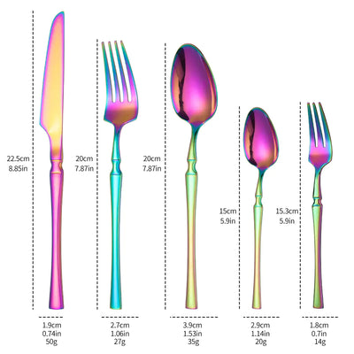 Titanium Coated Stainless Steel Cutlery Set for Dining