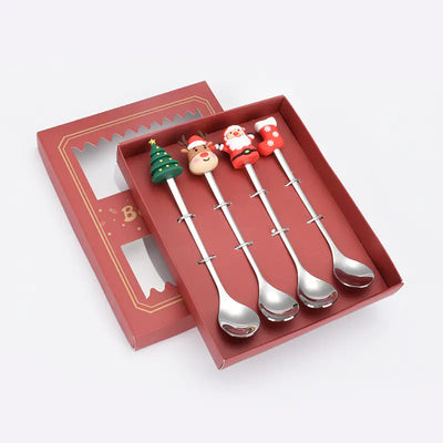 Stainless Steel Christmas Spoon Set with Forks