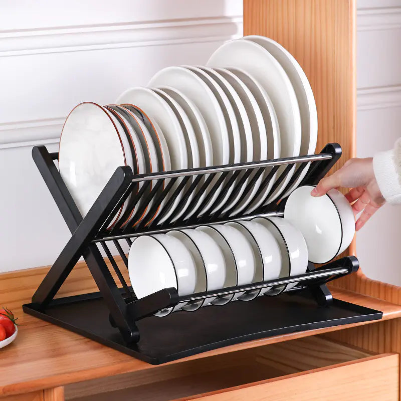 New Folding Kitchen Draining Rack for Utensil Storage - Lunqara 