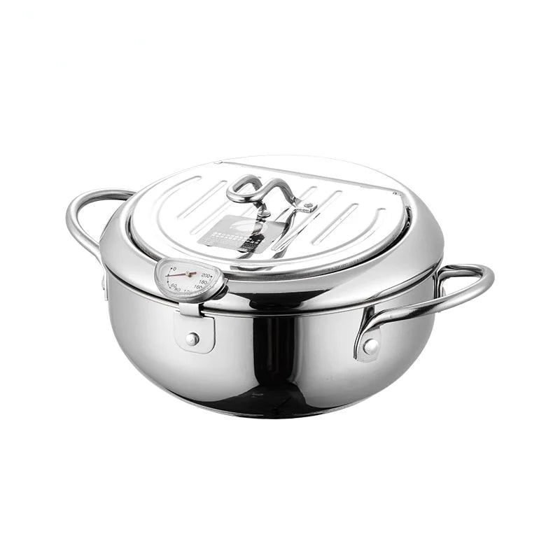 304 Stainless Steel Japanese Tempura Fryer with Filter - Lunqara 