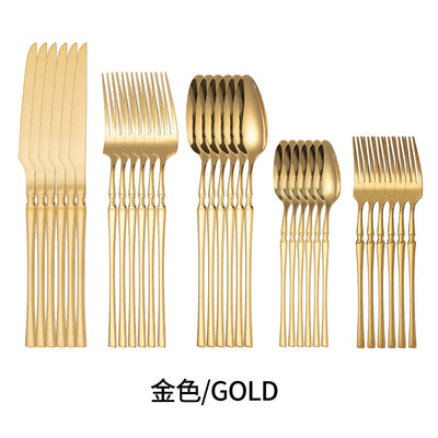 Titanium Coated Stainless Steel Cutlery Set for Dining