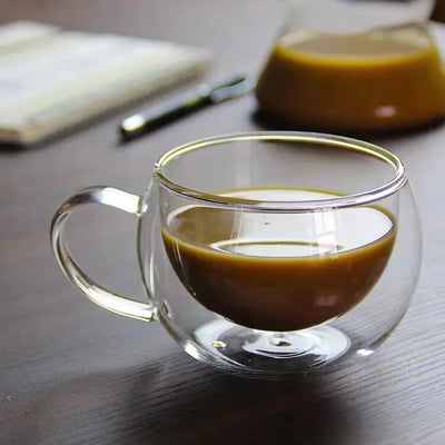 Creative Double-Wall Borosilicate Glass Coffee Mug - Lunqara 