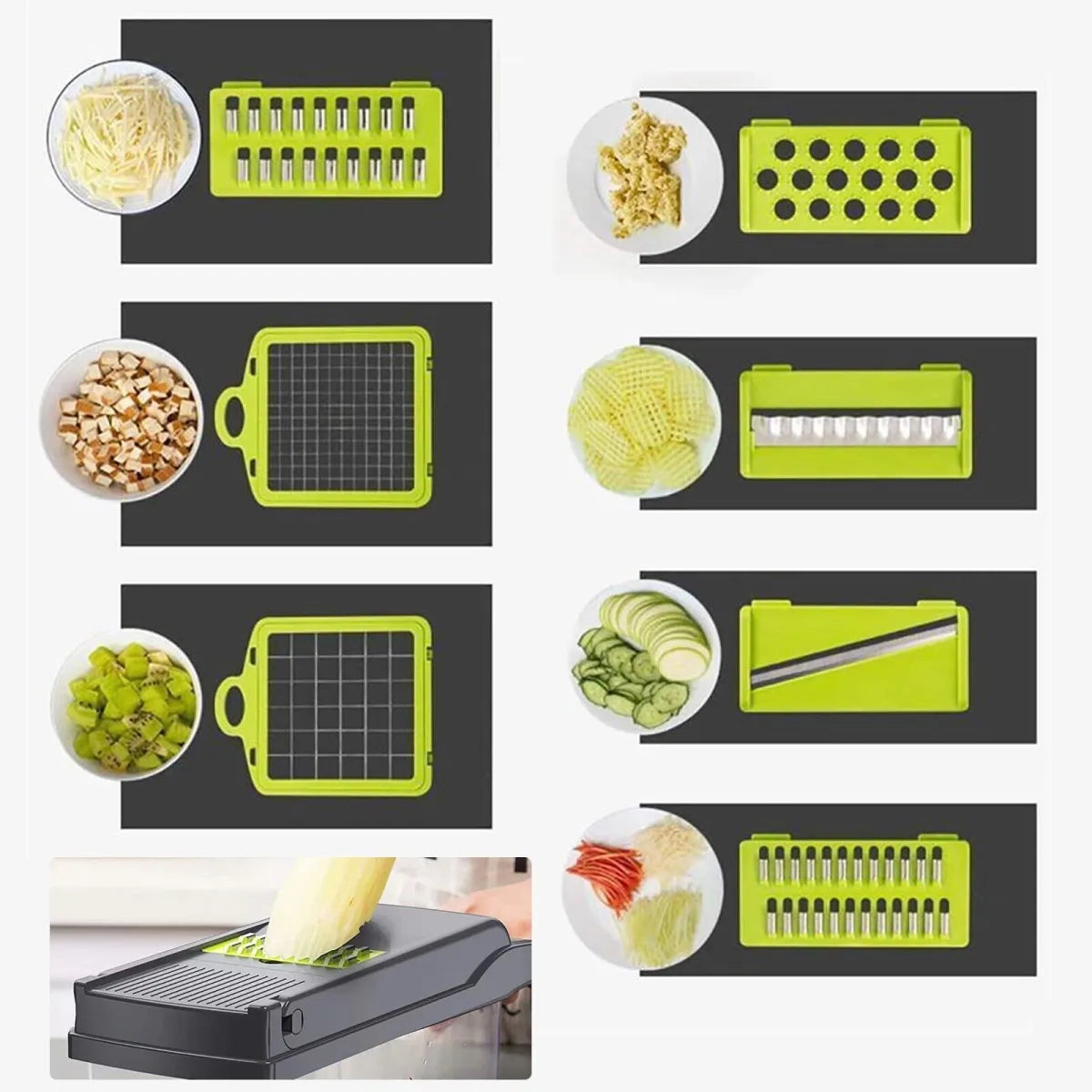 15-in-1 Multi-Function Vegetable Chopper & Slicer Set - Lunqara 