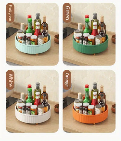 Multifunctional Kitchen Spice Rack - Rotating Bottle Shelf