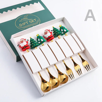 Cartoon Christmas Spoon Cutlery Set for Desserts - Lunqara