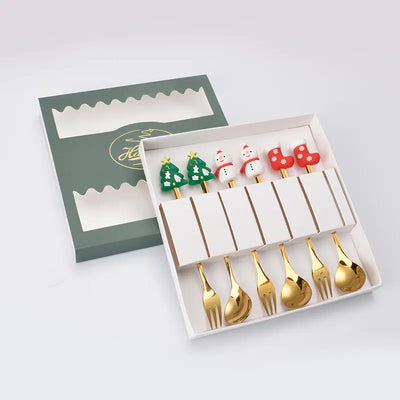 Stainless Steel Christmas Spoon Set with Forks