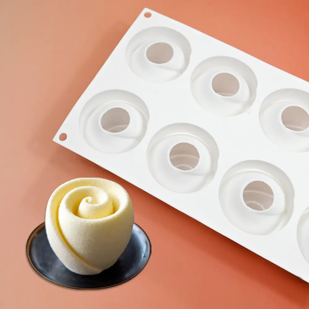 8 - Cavity Rose Silicone Mousse Mold for DIY Gifts - Lunqara