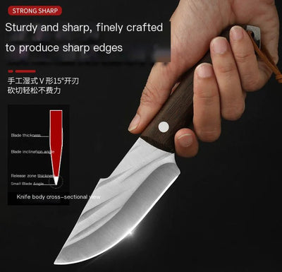 Portable Stainless Steel Meat Knife for Outdoor Use - Lunqara