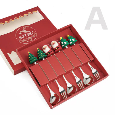 Cartoon Christmas Spoon Cutlery Set for Desserts