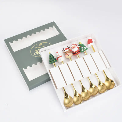 Stainless Steel Christmas Spoon Set with Forks