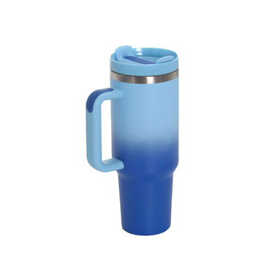 40oz Stainless Steel Travel Mug with Straw & Handle - Lunqara