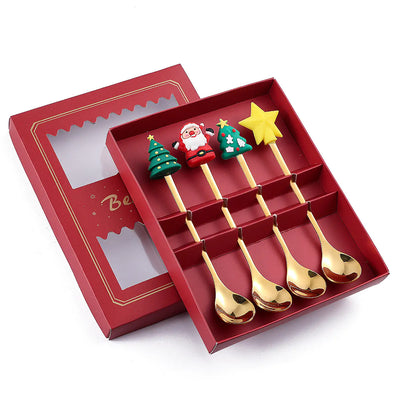 Cartoon Christmas Spoon Cutlery Set for Desserts
